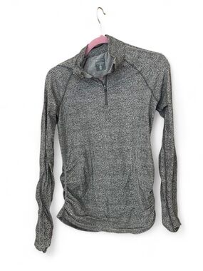 Athleta Gray Heathered Half-Zip Pullover Medium
